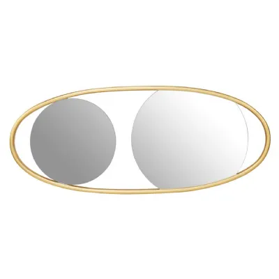 Large Contemporary Mahogany Frame Gold Wall Mirror