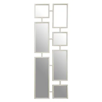 Multiple Mirrors Iron Frame Silver Finish Wall Mirror