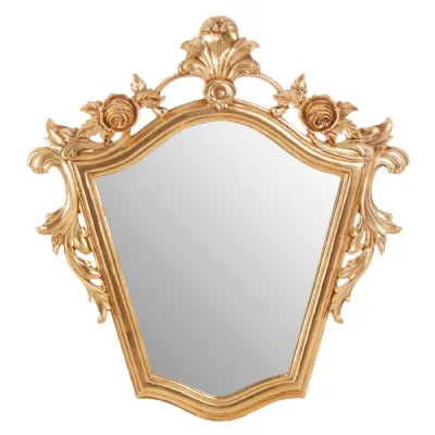 Classical Reflective Accent Piece Gold Finish Wall Mirror
