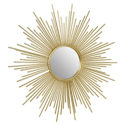 Round Radiant Gold Convex Mirror