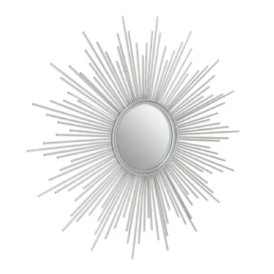 Silver Eclectic Convex Mirror