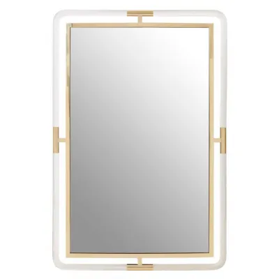 Clear Stainless Steel Reflective Gold Finish Wall Mirror