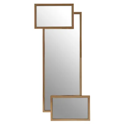 Stainless Steel Overlapping Gold Finish Wall Mirror