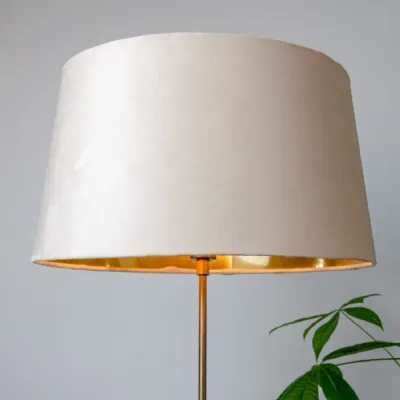 Ivory Velvet Shade With Gold Lining