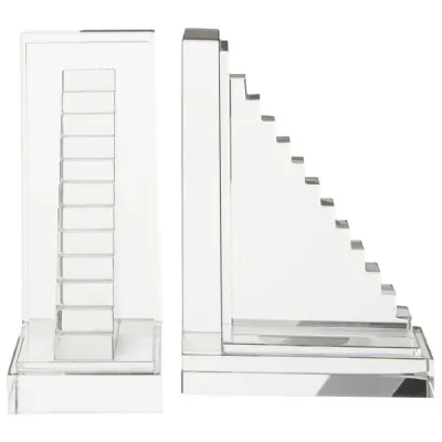 Set of 2 Glass Staircase Bookends