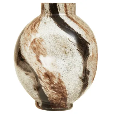 Round Minimal Brown Glass Vase