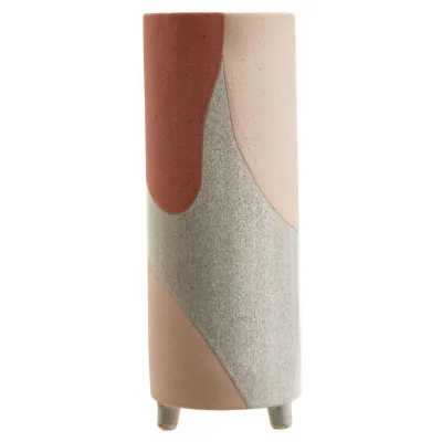 Large Pastel Earthy Shades Abstract Vase
