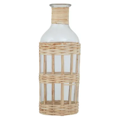 Coastal Natural Woven Cane Large Vase