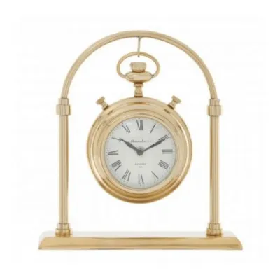 Gold Finish Suspended Face Mantel Clock