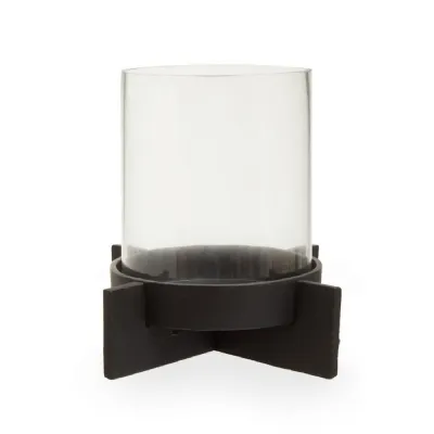 Minimal Black Finish Base Candle Holder (Large)