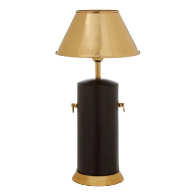 Matt Black Base Table Lamp With Gold Empire Shade