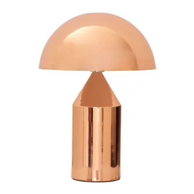 Contemporary Copper Finish Dome Shade Table Lamp