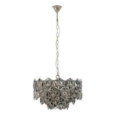 Contemporary Multifaceted Smoked Grey Glass Chandelier