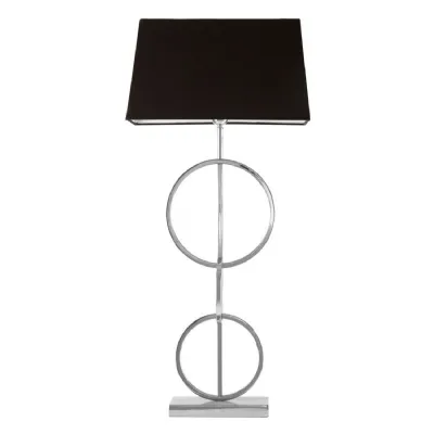 Monochromatic Dual Ring Base Black Shade Table Lamp