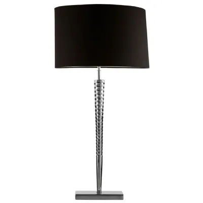 Stainless Steel Black Fabric Shade Table Lamp