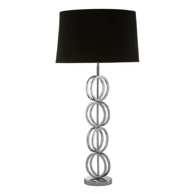 Stainless Steel Chain Design Black Shade Table Lamp