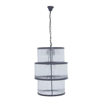 Luxe Transparent Glass Boutique Drum Chandelier