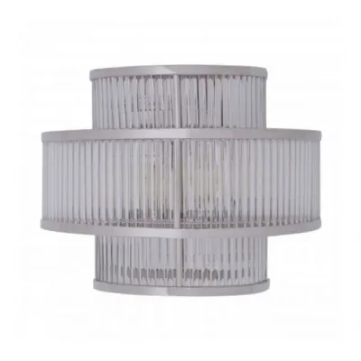Contemporary Nickel Finish 3 Tier Glass Wall Light