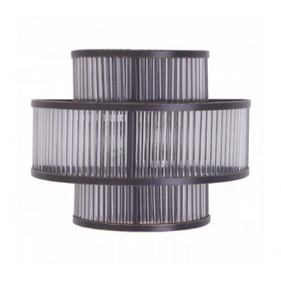 Contemporary Black Finish 3 Tier Glass Wall Light
