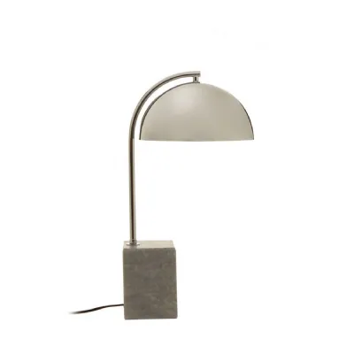 Contemporary Chrome Stem Marble Base Table Lamp