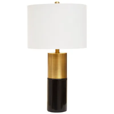 Geometric Black Marble Home Office Table Lamp