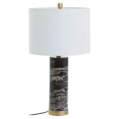 Luxe Black Marble Gold Base Boutique Table Lamp
