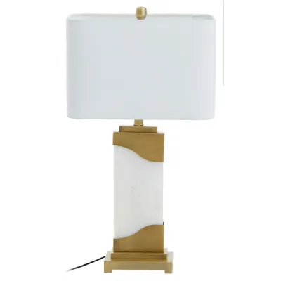 Boutique Marble Base Square Shade Contemporary Table Lamp