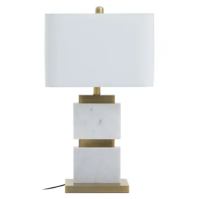 Contemporary Marble Pedestal Base Boutique Table Lamp