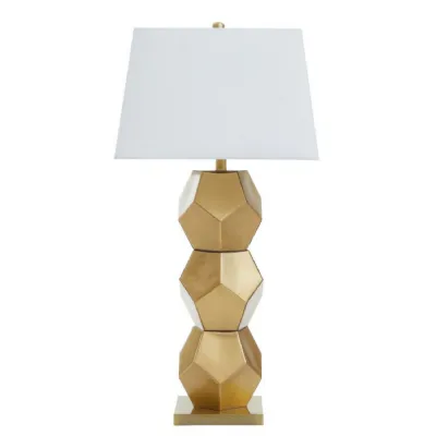 Boutique Contemporary Gold Base Ivory Shade Table Lamp