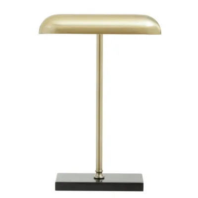 Chic Gold Frame Black Rectangle Marble Base Table Lamp