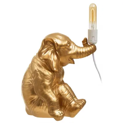 Eclectic Gold Finish Elephant Lamp
