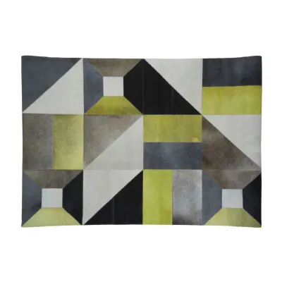 Large Abstract Lime Green Rug