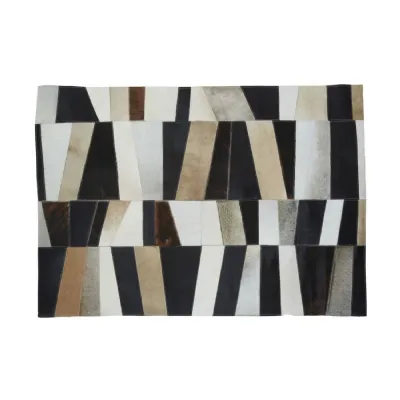 Small Abstract Patchwork Striped Rug