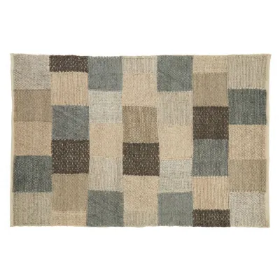 Textured Checkboard Design Rug
