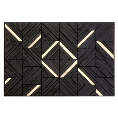 3D Black And Gold Wood Wall Art
