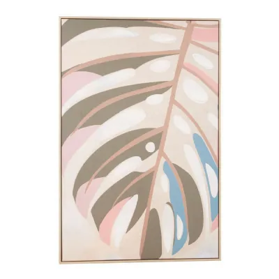 Abstract Pastel Leaf Design Canvas