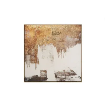 Abstract Square Gold Foil Canvas