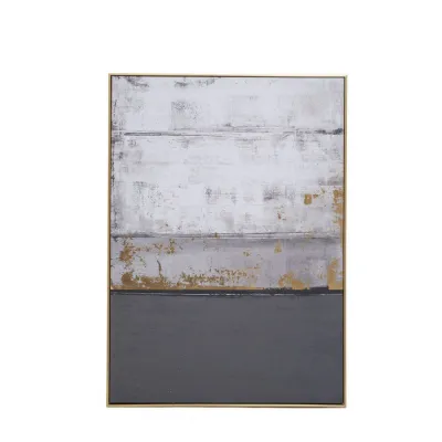 Abstract Grey Block Oil Painting