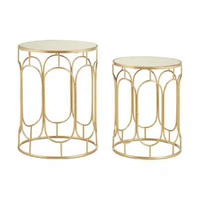 Avantis Set Of 2 Champagne Metal Side Tables