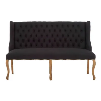 Boutique Hotel Black Fabric Bench