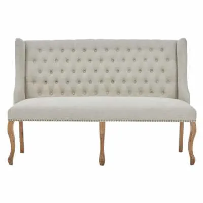 Harrison 2 Seat Natural Linen Bench