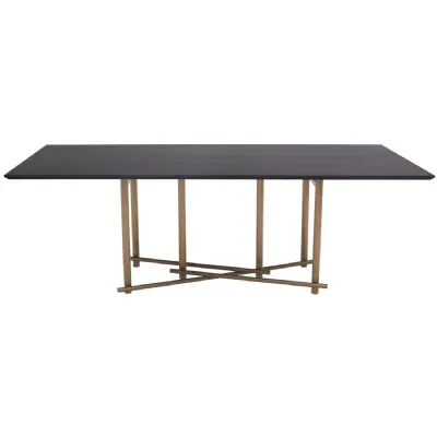 Delta Wood Dining Table with Gold Legs
