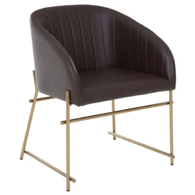 Classic Leather Tub Style Dining Chair