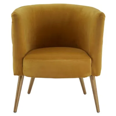 Vibrant Yellow Velvet Tub Chair