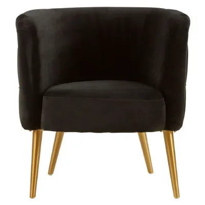 Contemporary Black Fabric Tub Chair