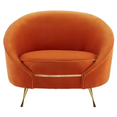 Urban Style Orange Velvet Armchair