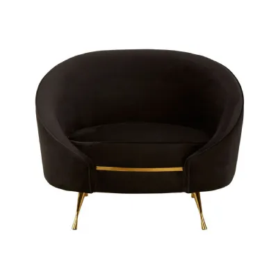 Urban Style Black Velvet Armchair