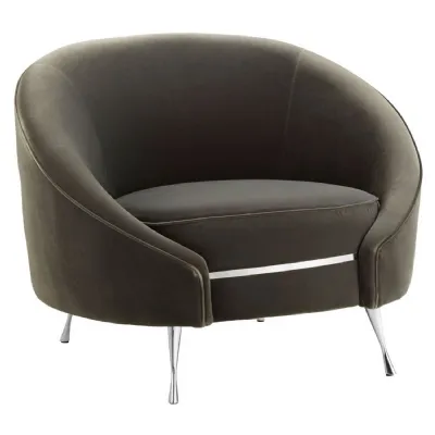 Urban Style Grey Velvet Armchair