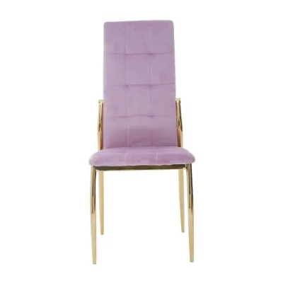 Contemporary Pink Velvet High Back Chair
