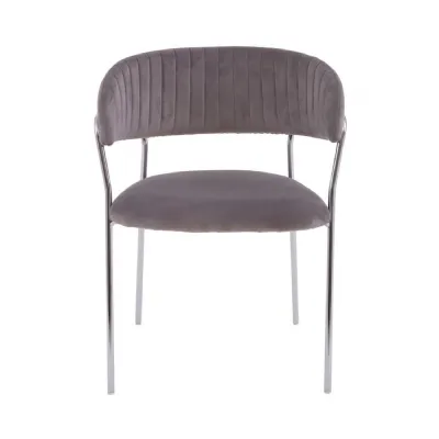 Modern Mink Chrome Finish Dining Chair